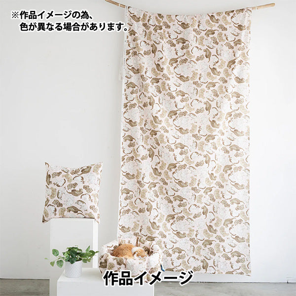 【数量5から】 生地 『365CAT.ART シーチング どこも猫だらけ EKX-1710-2A』 KOKKA コッカ