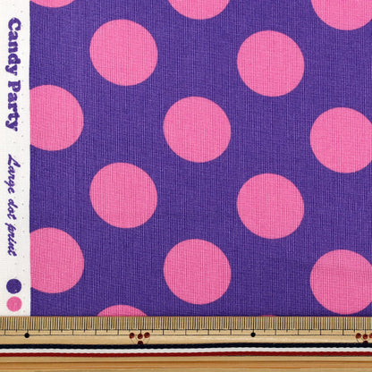 [Quantità da 5] Tessuto "fogli Candy Party Dot Viola x Rosa HA-3030-1A” KOKKA