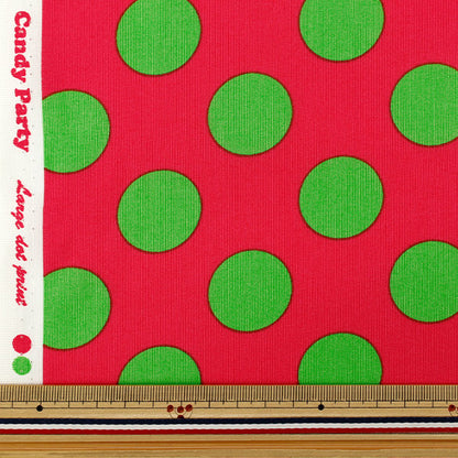 [Anzahl ab 5] Stoff "leinwandbindung „Candy Party Dot Rot x Grün HA-3030-1F“ KOKKA