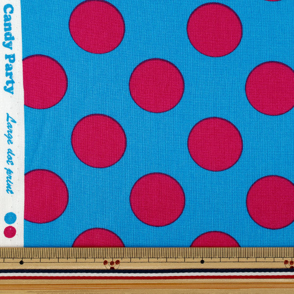 [Quantità da 5] Tessuto "fogli Candy Party Dot Blu x Rosso HA-3030-1G” KOKKA