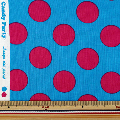 [Quantità da 5] Tessuto "fogli Candy Party Dot Blu x Rosso HA-3030-1G” KOKKA