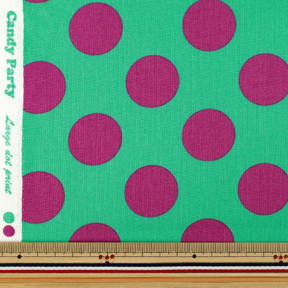 [Quantità da 5] Tessuto "fogli Candy Party Dot Menta x Viola HA-3030-1I” KOKKA