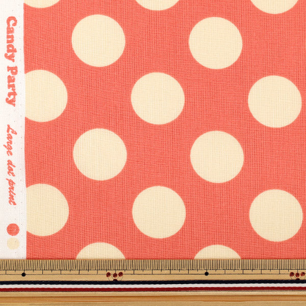 [Quantità da 5] Tessuto "fogli Candy Party Dot Rosa x Bianco Sporco HA-3030-1J” KOKKA