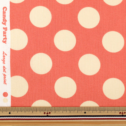 [Quantità da 5] Tessuto "fogli Candy Party Dot Rosa x Bianco Sporco HA-3030-1J” KOKKA
