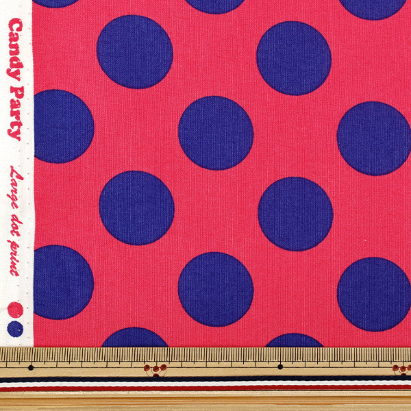[Anzahl ab 5] Stoff "leinwandbindung „Candy Party Dot Pink x Lila HA-3030-1K“ KOKKA