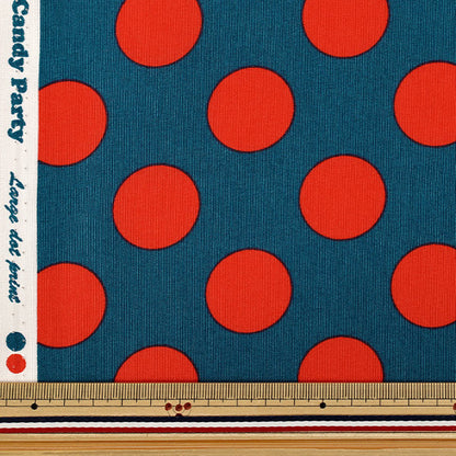 [Anzahl ab 5] Stoff "leinwandbindung „Candy Party Dot Blau Grün x Rot HA-3030-1L“ KOKKA