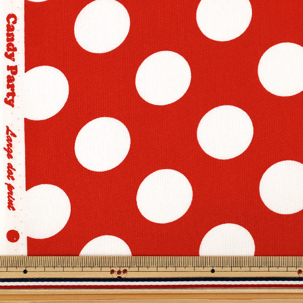 [Anzahl ab 5] Stoff "leinwandbindung „Candy Party Dot Rot x Weiß HA-3030-1N“ KOKKA