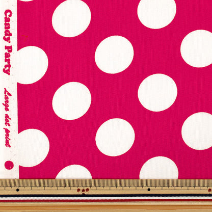 [Anzahl ab 5] Stoff "leinwandbindung „Candy Party Dot Pink x Weiß HA-3030-1O“ KOKKA