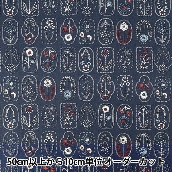 [Quantity from 5] Fabric "Sheeting Embroidery style print small flower YGA-96050-1E” KOKKA