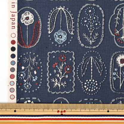 [Quantity from 5] Fabric "Sheeting Embroidery style print small flower YGA-96050-1E” KOKKA