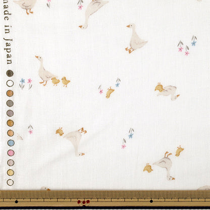 [Quantity from 5] Fabric "double gauze ROYALBABY duck pattern white YPA-76000-2A” KOKKA