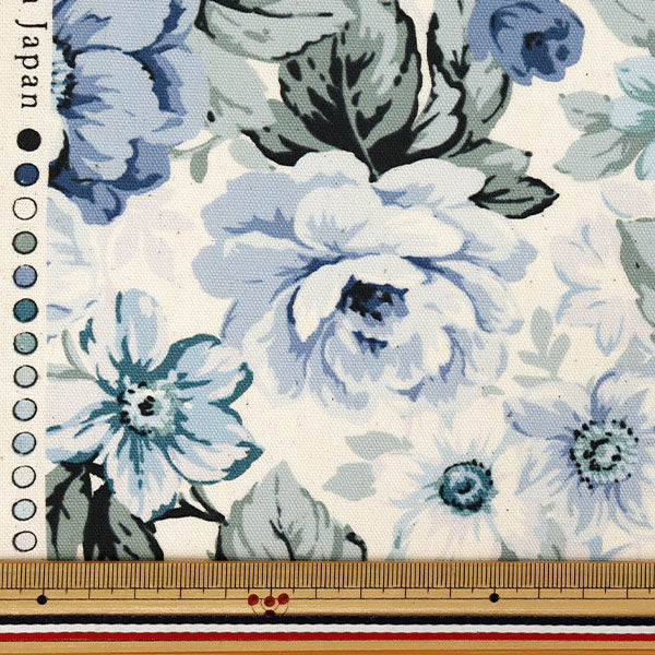 [Quantity from 5] Fabric "Oxford Basic Rose White x Blue YKA-46010-1B” KOKKA