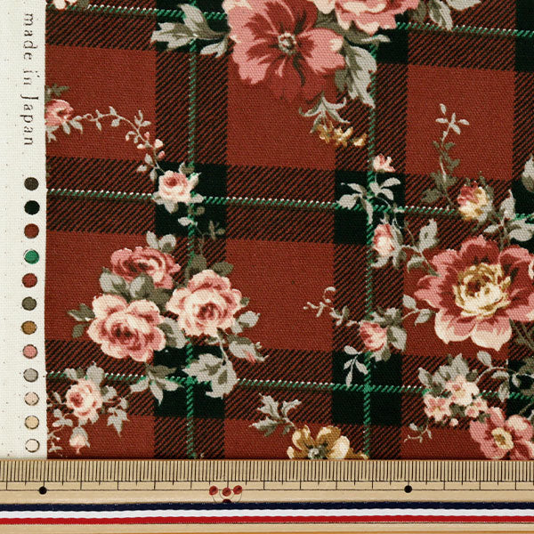 [Quantità da 5] Tessuto "Oxford Rosa rossa britannica YKA-46010-2A” KOKKA