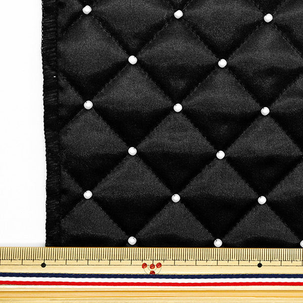 Stoff 『PerlenDeckeStoffstück Ca. 65 cm x 70 cm schwarz C-HS"