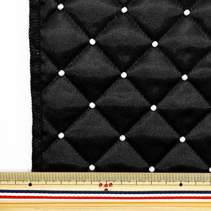 Stoff 『PerlenDeckeStoffstück Ca. 65 cm x 70 cm schwarz C-HS"