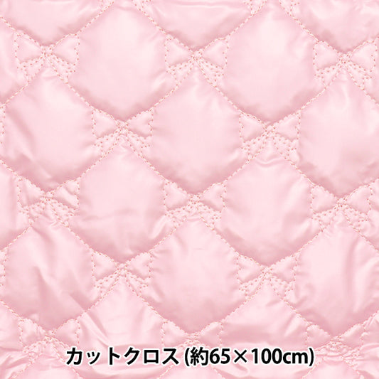 生地 『キルトカットクロス リボン柄 エナメル風 約65cm×100cm ピンク C-HS2292-1PI』