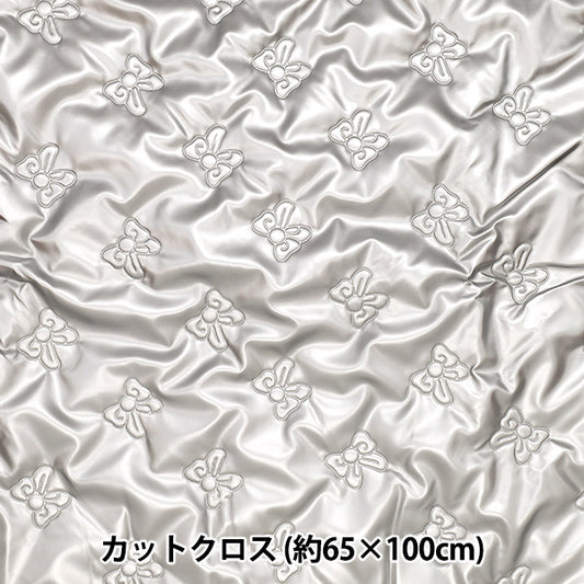 生地 『メタリックリボンキルトカットクロス 約65cm×100cm シルバー C-HS-MRIB-SI』