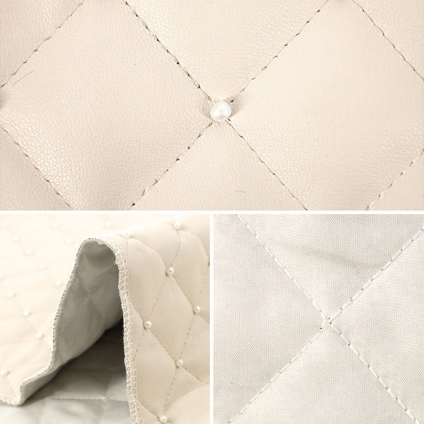 Tissu ``Couette en perles de cuir synthétique Tissu coupé Env. 65 cm x 70 cm Blanc HS2307-1"