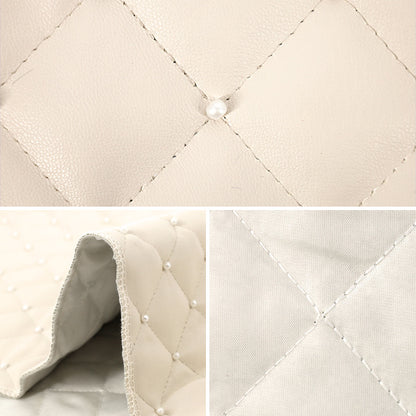 Tissu ``Couette en perles de cuir synthétique Tissu coupé Env. 65 cm x 70 cm Blanc HS2307-1"