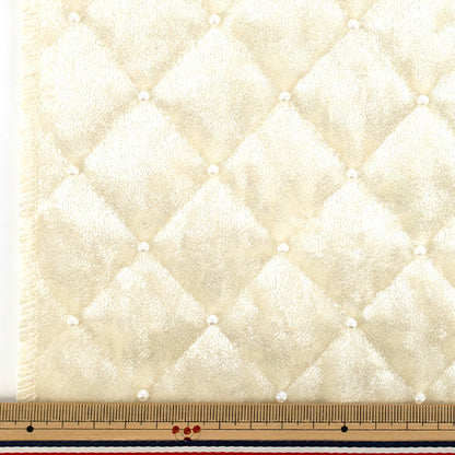 生地 『ベロアパールキルト カットクロス 約65cm×70cm アイボリー C-HS2311-1』