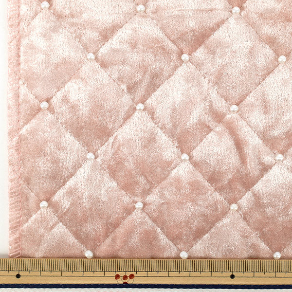 生地 『ベロアパールキルト カットクロス 約65cm×70cm ピンク C-HS2311-2』