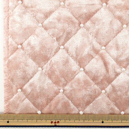 生地 『ベロアパールキルト カットクロス 約65cm×70cm ピンク C-HS2311-2』