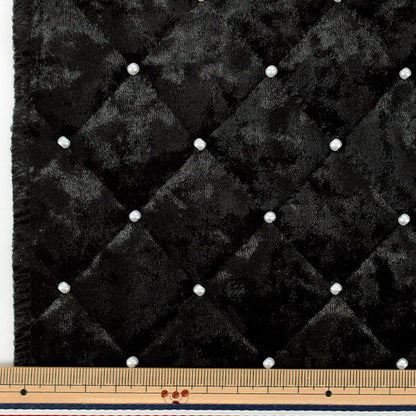 生地 『ベロアパールキルト カットクロス 約65cm×70cm ブラック C-HS2311-4』