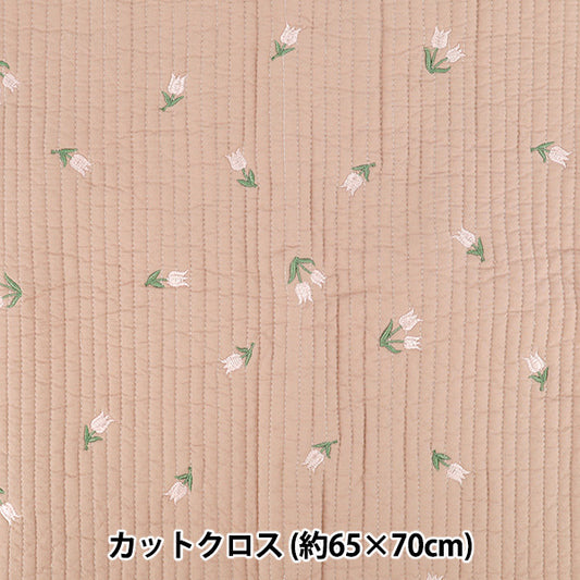 織物 "刺绣被子鲜花约65×70厘米粉红色"