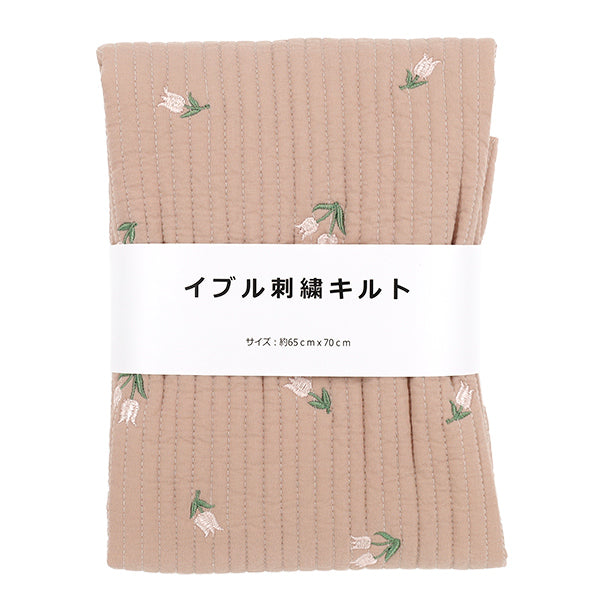 生地 『刺繍入りイブルキルト お花 約65×70cm ピンク』