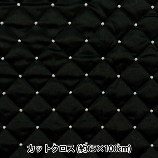 천・원단 "새틴 진주 퀼트 컷 천 대략 65cm x 100cm 블랙 NRF-14QC-BK"