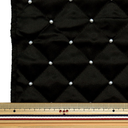 生地 『サテンパールキルト カットクロス 約65cm×100cm ブラック NRF-14QC-BK』