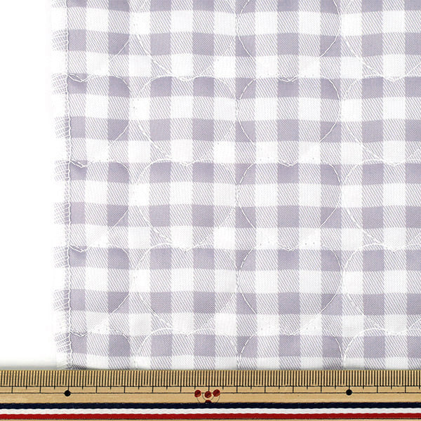 生地 『チェックハートキルト カットクロス 約135×50cm TF-85C GRY』 KIYOHARA 清原