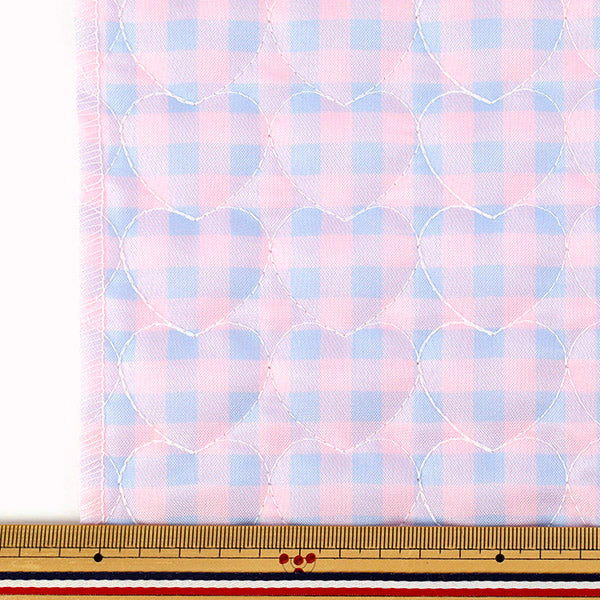 生地 『チェックハートキルト カットクロス 約135×50cm TF-85C P』 KIYOHARA 清原