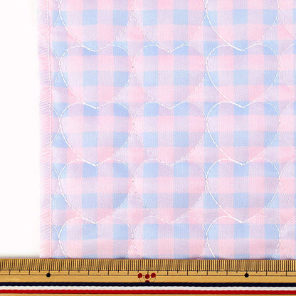 生地 『チェックハートキルト カットクロス 約135×50cm TF-85C P』 KIYOHARA 清原