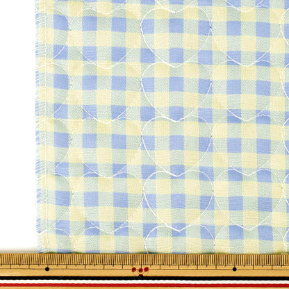 生地 『チェックハートキルト カットクロス 約135×50cm TF-85C BL』 KIYOHARA 清原