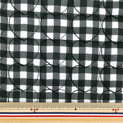 生地 『チェックハートキルト カットクロス 約135×50cm ブラック TF-85C』 KIYOHARA 清原