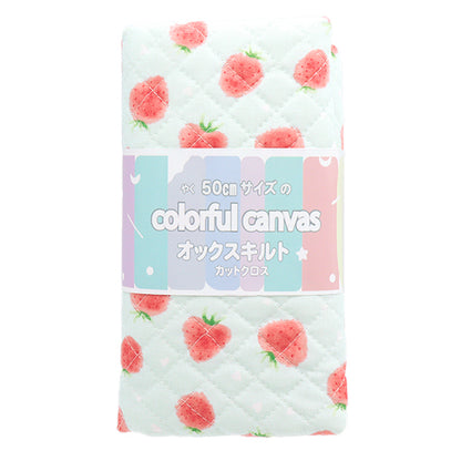 Fabric "Colorful Canvas" OxfordQuilt Strawberry Approx. 106 x 50cm Soft Mint CQ-STAWB22C"