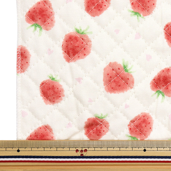 Fabric "Colorful Canvas" OxfordQuilt Strawberry Approx. 106 x 50cm Ivory CQ-STAWB22A"