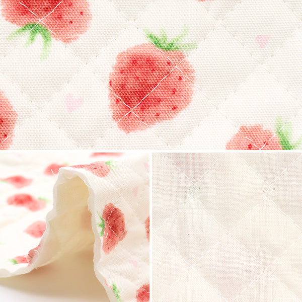Fabric "Colorful Canvas" OxfordQuilt Strawberry Approx. 106 x 50cm Ivory CQ-STAWB22A"