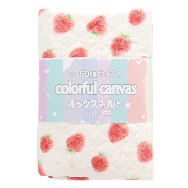 Fabric "Colorful Canvas" OxfordQuilt Strawberry Approx. 106 x 50cm Ivory CQ-STAWB22A"