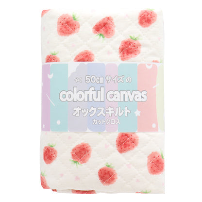 Fabric "Colorful Canvas" OxfordQuilt Strawberry Approx. 106 x 50cm Ivory CQ-STAWB22A"