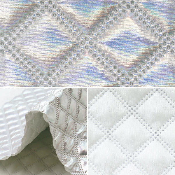 Tela "Colcha de brillo" cortada Tela Aprox. 135 x 50 cm Koushi Silver C-Q5596-4e"