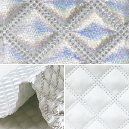 Tela "Colcha de brillo" cortada Tela Aprox. 135 x 50 cm Koushi Silver C-Q5596-4e"