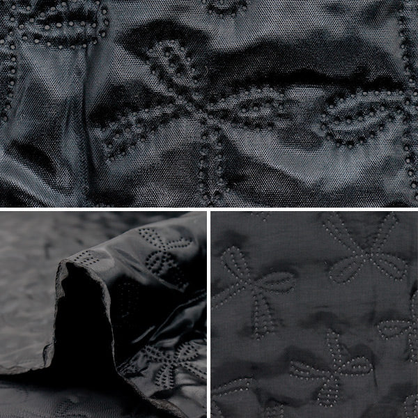 Tela "Colcha de brillo" cortada Tela Aprox. 135 x 50 cm Cinta Negro C-Q5596-2D"