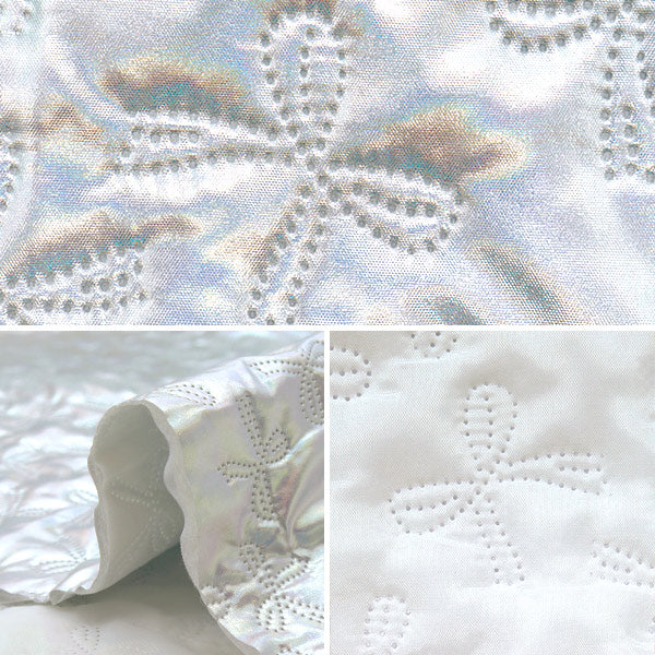 Fabric "Twinkle Quilt" Cut Cloth Approx. 135 x 50cm Ribbon Silver C-Q5596-2E"