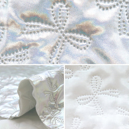 Fabric "Twinkle Quilt" Cut Cloth Approx. 135 x 50cm Ribbon Silver C-Q5596-2E"