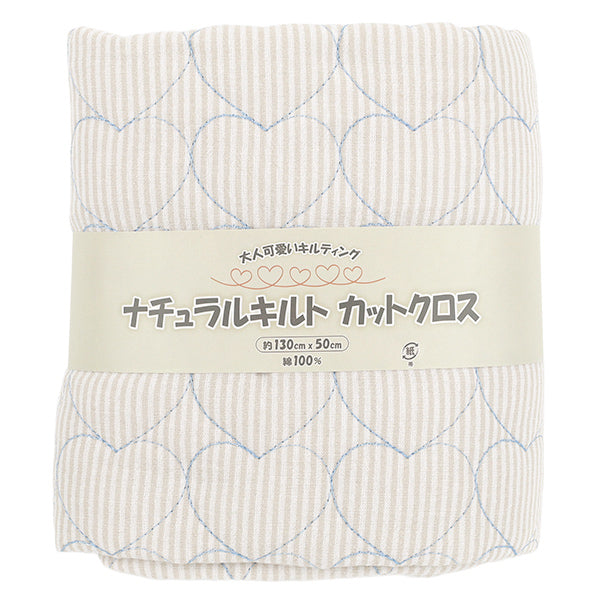 生地 『ナチュラルキルト カットクロス 約130×50cm ベージュストライプ C-9517-2C』
