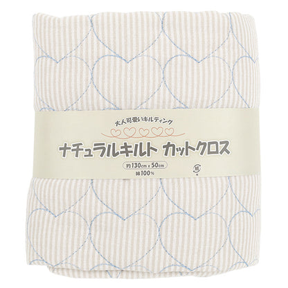 生地 『ナチュラルキルト カットクロス 約130×50cm ベージュストライプ C-9517-2C』