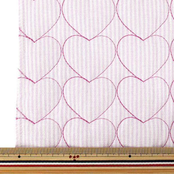 生地 『ナチュラルキルト カットクロス 約130×50cm パープルストライプ C-9517-2D』