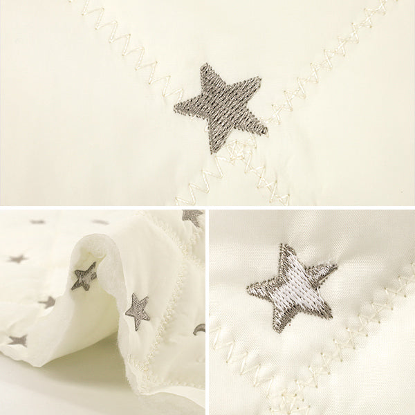 生地 『月星刺繍キルト カットクロス 約130×50cm ホワイト C-9519-A』